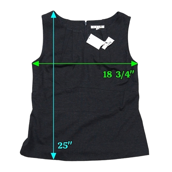 Cabi NWT 649 Perfect Shell Gray Ponte Sleeveless Top Business Casual Stretch - Picture 4 of 9